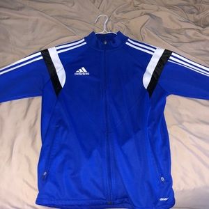 Adidas blue zip up jacket made of climate cool material